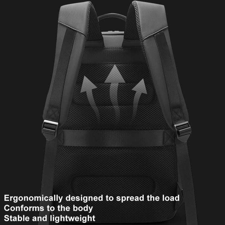 BANGE BG-8013 Men Business Backpack Commuter Laptop Shoulder Bag(Gray)