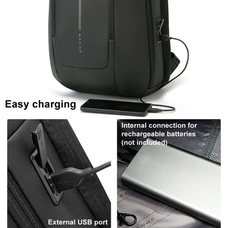 BANGE BG-8013 Men Business Backpack Commuter Laptop Shoulder Bag(Gray)
