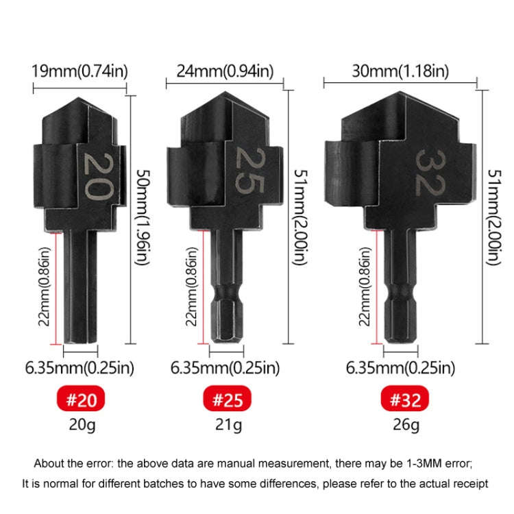 20mm Hexagonal PPR Lifting Flat Drill Bit Step Drill Bit Repairing Internal Filament Leak Repairi...