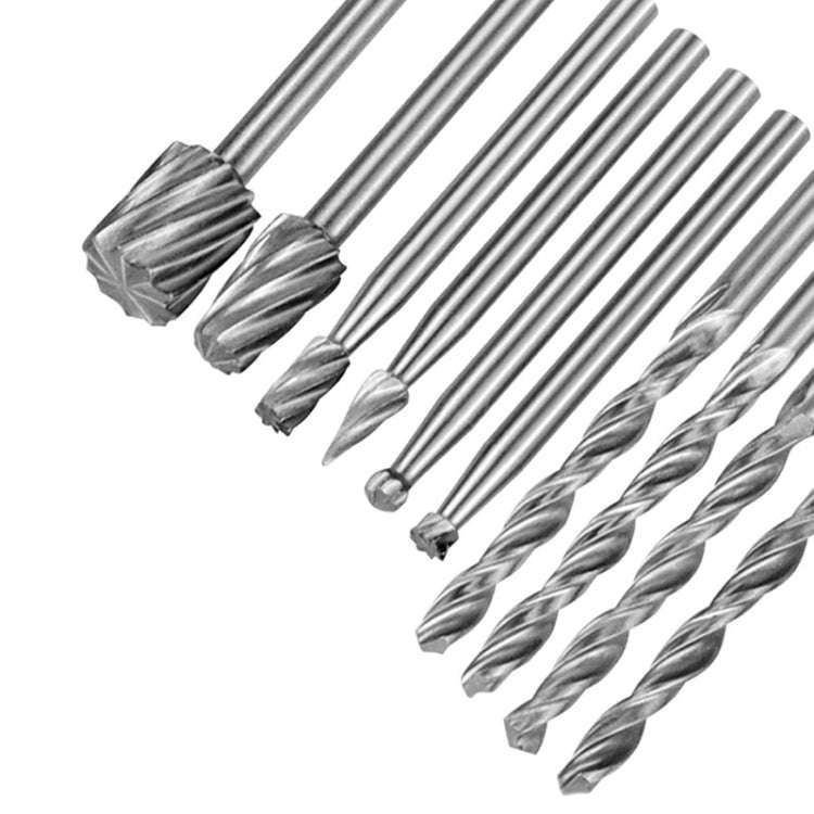 11pcs /Set Electric Grinding Locator With 4 Twist Drill + 6 Rotary File Milling Cutter Woodwork T...