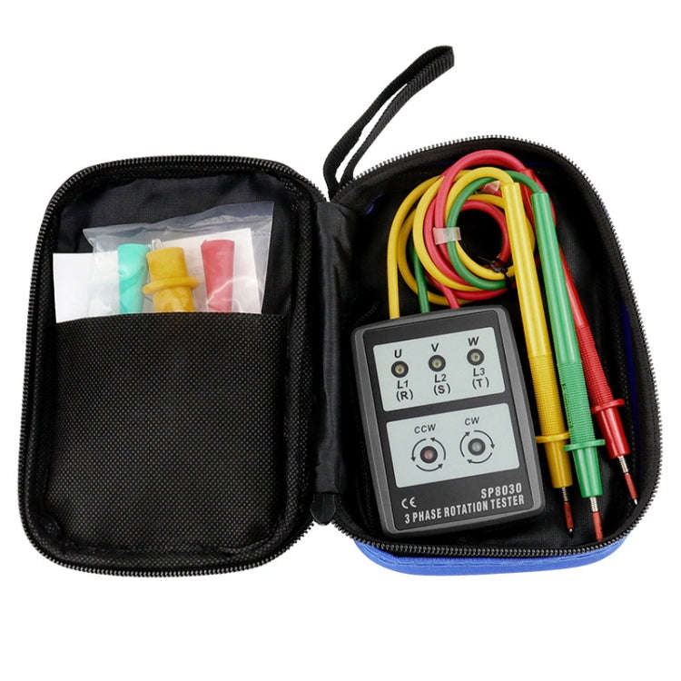 SP8030 3 Phase Alternating Current Phase Meter Phase Detector Rotation Tester Indicator Digital P...