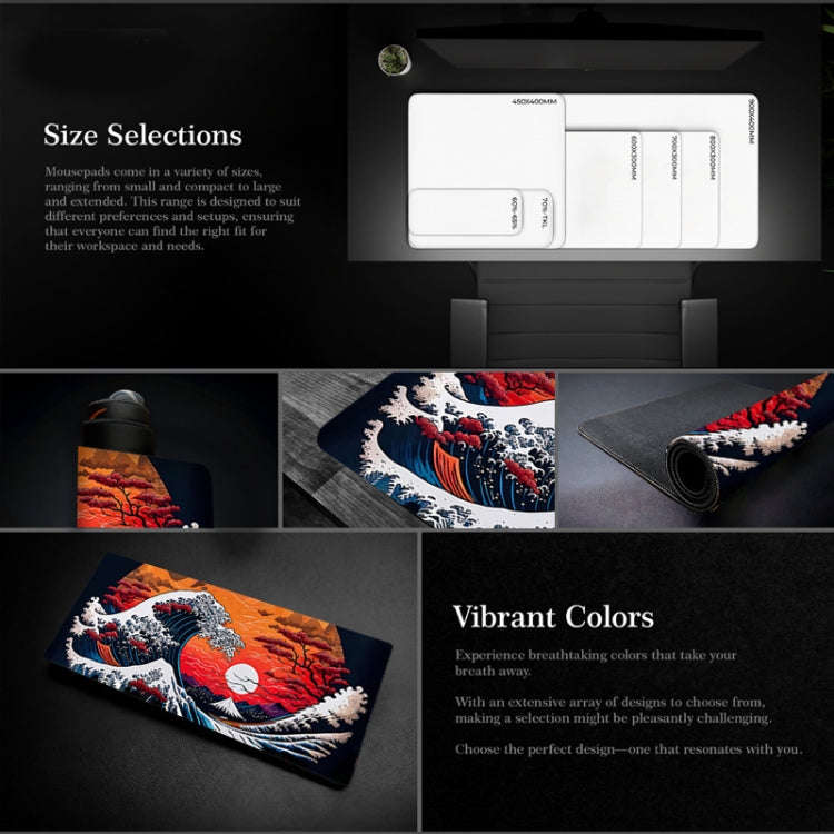 300x800x3mm Big Wave Gaming Mouse Pad Non-Slip Rubber Desk Mat(No.27)