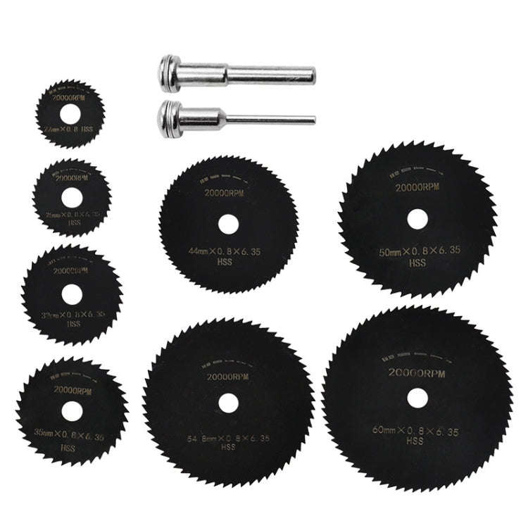 10pcs /Set High-Speed Steel Cutting Blade Multi-Size Cutting Wood PVC Electric Grinder Saw Blade ...