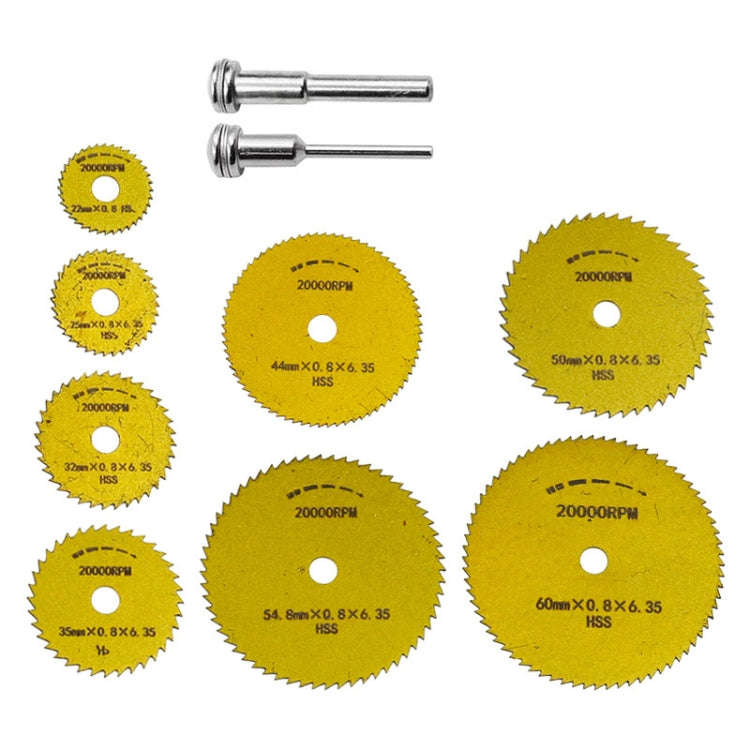 10pcs /Set High-Speed Steel Cutting Blade Multi-Size Cutting Wood PVC Electric Grinder Saw Blade ...