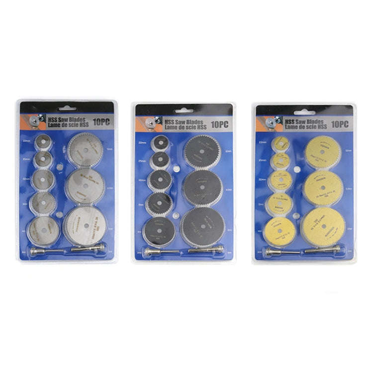 10pcs /Set High-Speed Steel Cutting Blade Multi-Size Cutting Wood PVC Electric Grinder Saw Blade ...