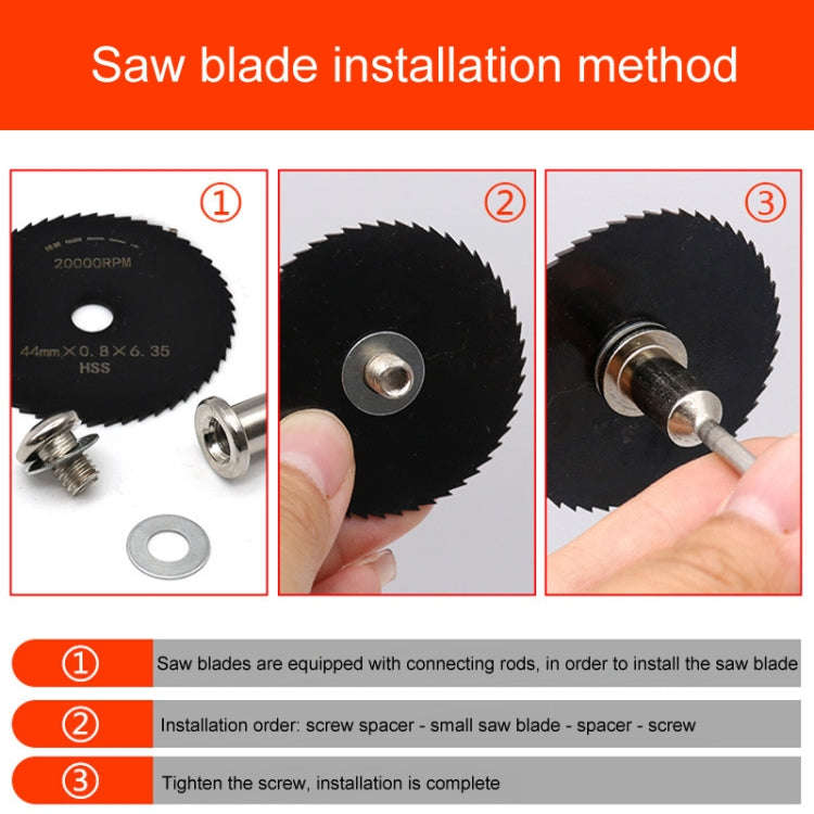 10pcs /Set High-Speed Steel Cutting Blade Multi-Size Cutting Wood PVC Electric Grinder Saw Blade ...