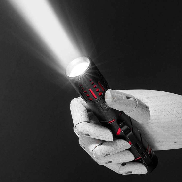 E-SMARTER XQ-S50 Mini Laser Flashlight Retractable Zoom Pen Clip LED Emergency Overhaul Flashligh...
