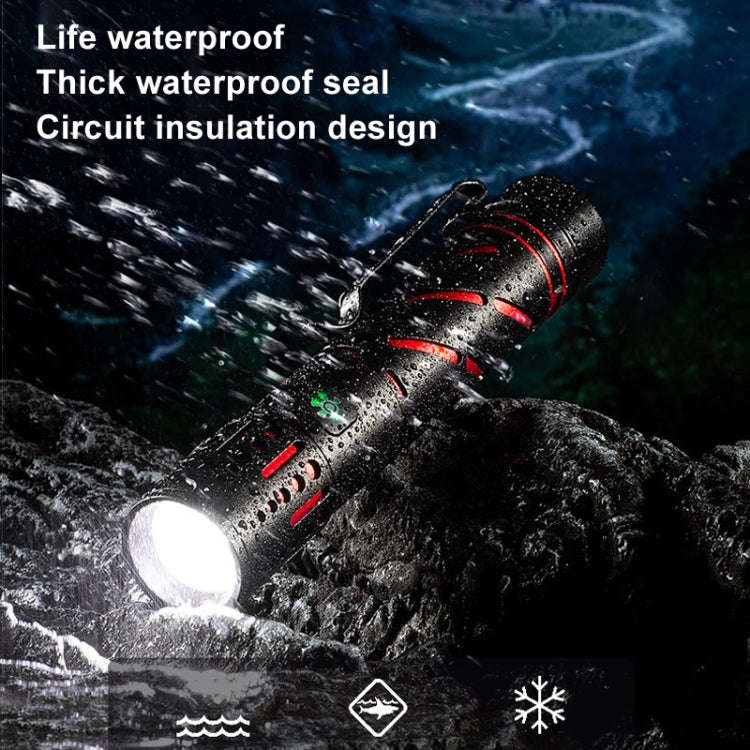 E-SMARTER XQ-S50 Mini Laser Flashlight Retractable Zoom Pen Clip LED Emergency Overhaul Flashligh...