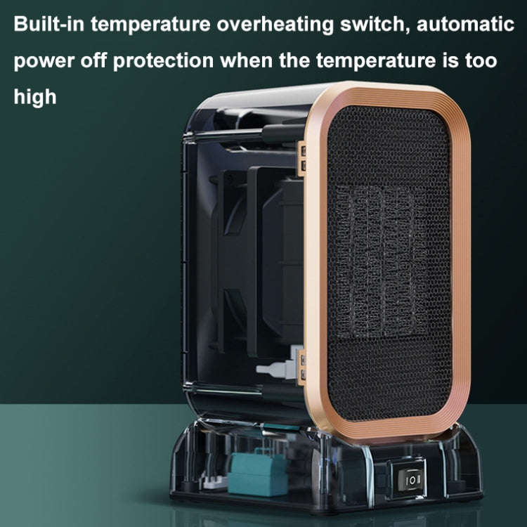 1000W High-power Household Heater Small Desktop Ceramic PTC Heating Heater, Spec: EU Plug(Black)