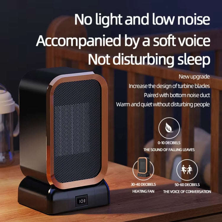 1000W High-power Household Heater Small Desktop Ceramic PTC Heating Heater, Spec: EU Plug(Black)
