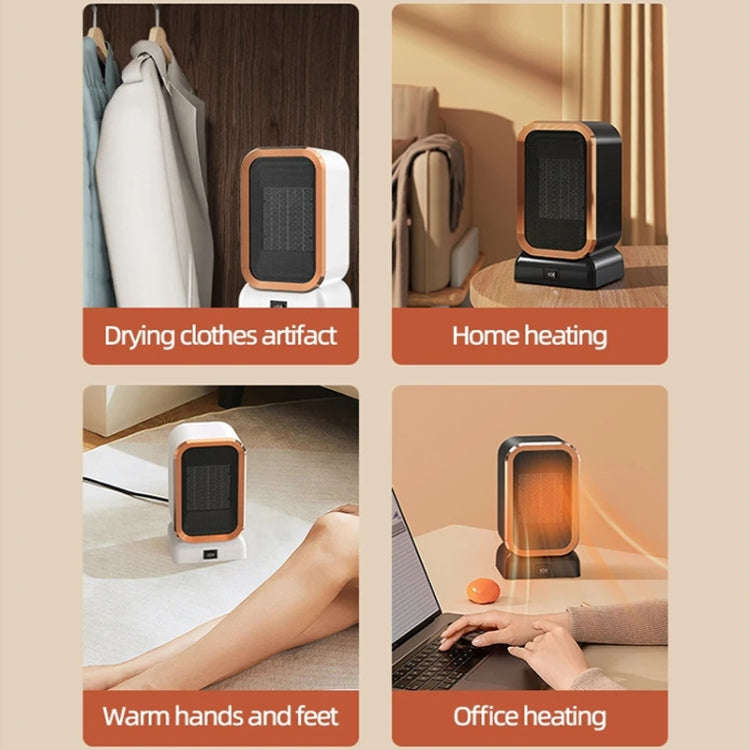 1000W High-power Household Heater Small Desktop Ceramic PTC Heating Heater, Spec: UK Plug(Black)