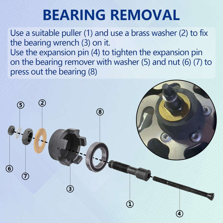 18pcs / Set For Harley Davidson Motorcycle Wheel Bearing Pulling Tool