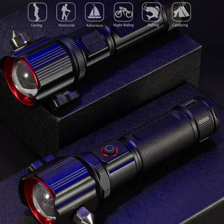 E-SMARTER W5196 Laser Life Saving Flashlight Seat Belt Cutting Emergency Car Backup Tool Flashlight