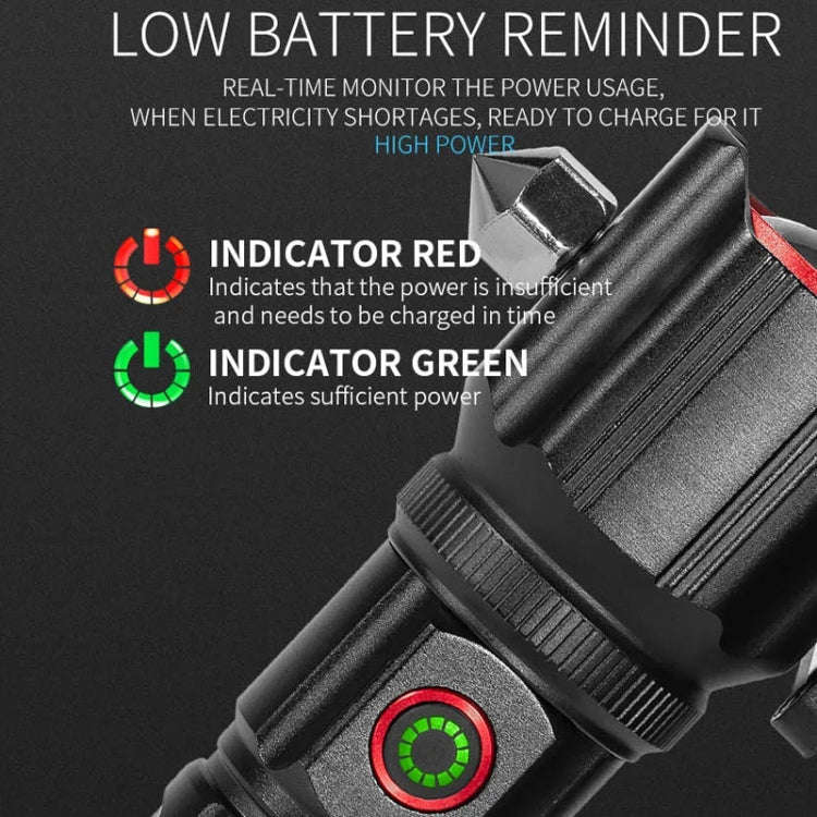 E-SMARTER W5196 Laser Life Saving Flashlight Seat Belt Cutting Emergency Car Backup Tool Flashlight