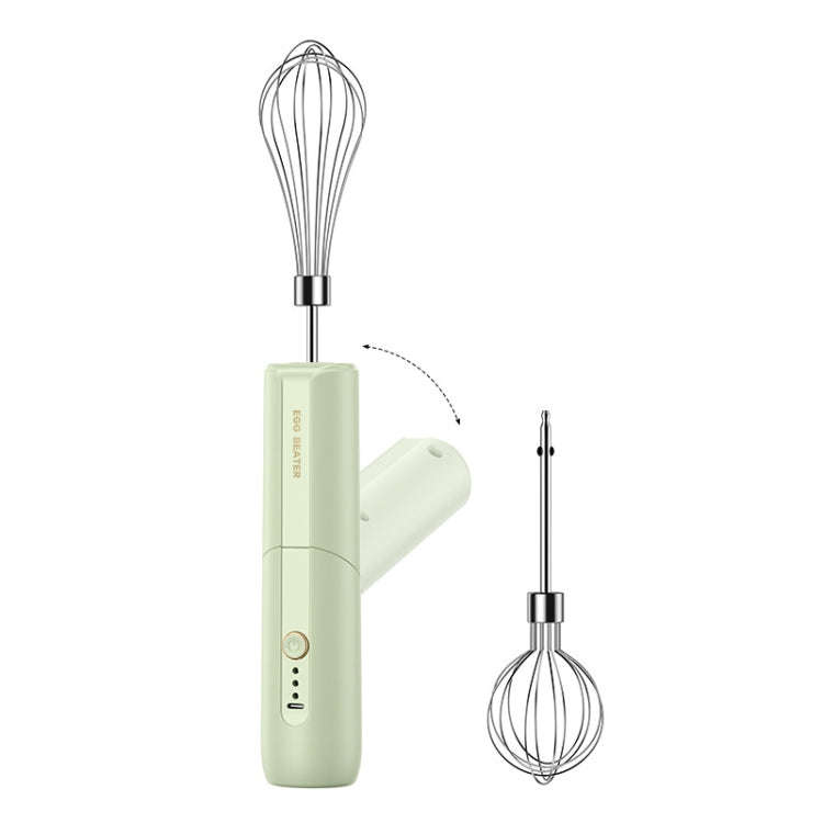 Rotary Folding Double-head Electric Home Egg Beater Fully Automatic Wireless Baking Mixer(Green)