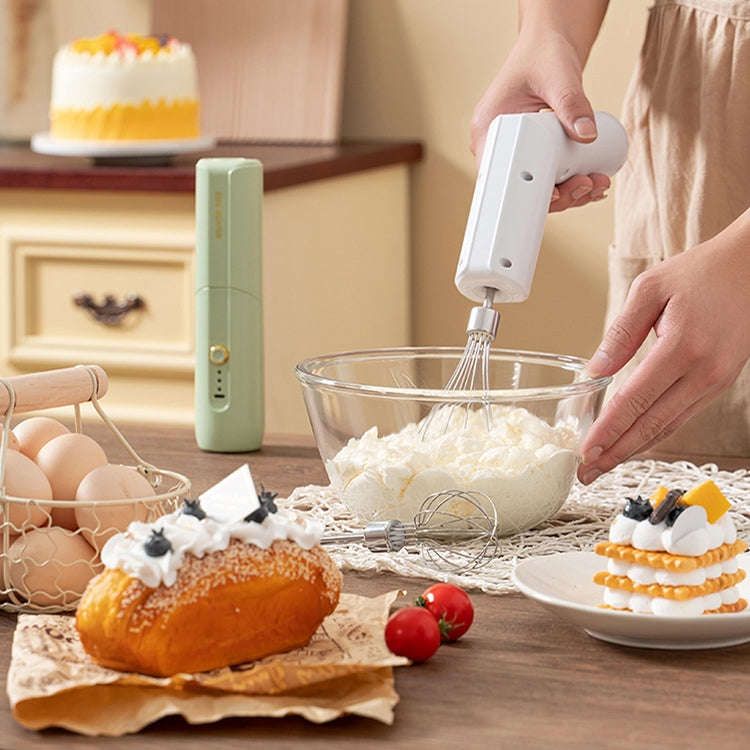 Rotary Folding Double-head Electric Home Egg Beater Fully Automatic Wireless Baking Mixer(Green)