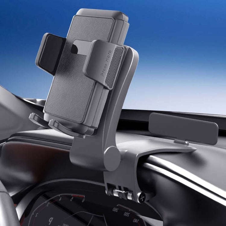 Car Dashboard Multifunctional Rotating And Folding Cell Phone Navigation Holder(Black)