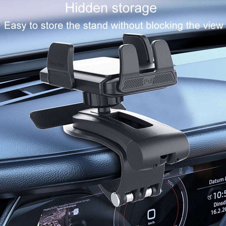 Car Dashboard Multifunctional Rotating And Folding Cell Phone Navigation Holder(Black)