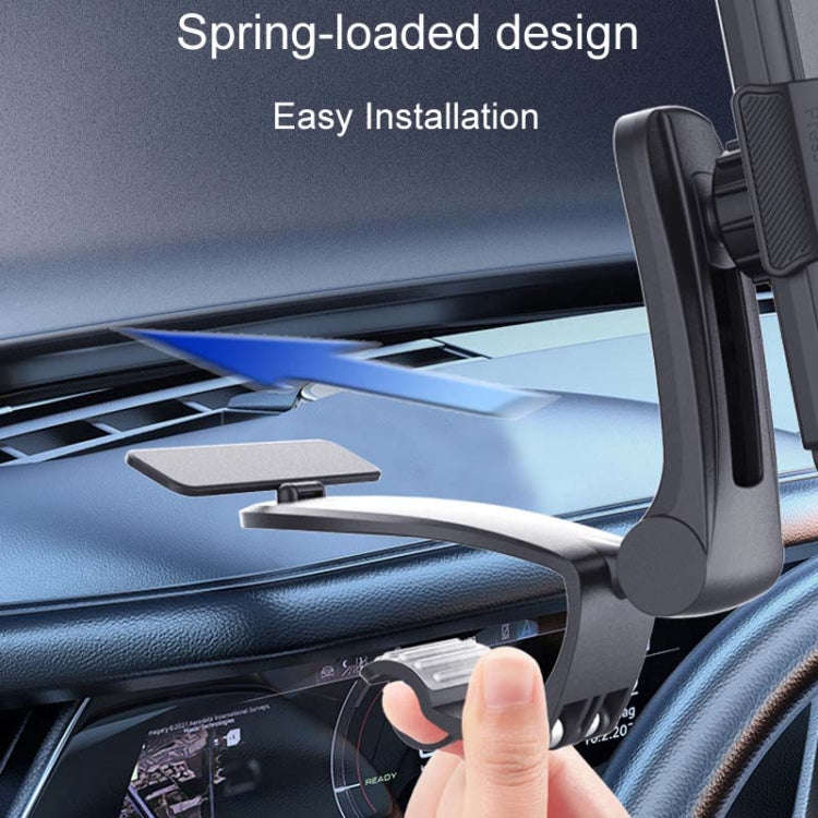 Car Dashboard Multifunctional Rotating And Folding Cell Phone Navigation Holder(Black)