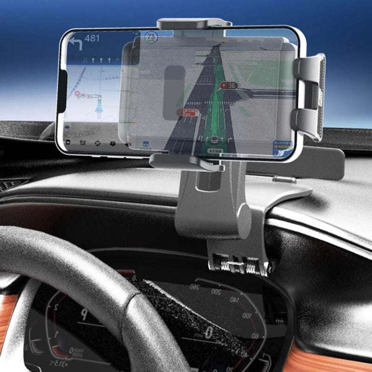 Car Dashboard Multifunctional Rotating And Folding Cell Phone Navigation Holder(Black)