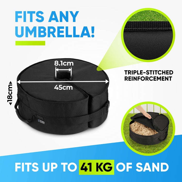 Patio Parasol Fixed Sandbag Oxford Cloth Waterproof Cover, Shape: Round(Black)