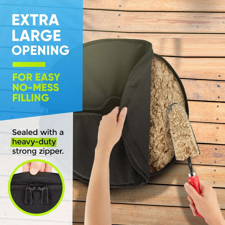 Patio Parasol Fixed Sandbag Oxford Cloth Waterproof Cover, Shape: Round(Black)