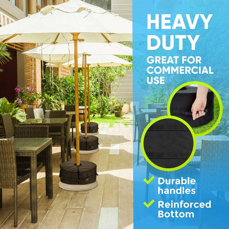 Patio Parasol Fixed Sandbag Oxford Cloth Waterproof Cover, Shape: Round(Black)