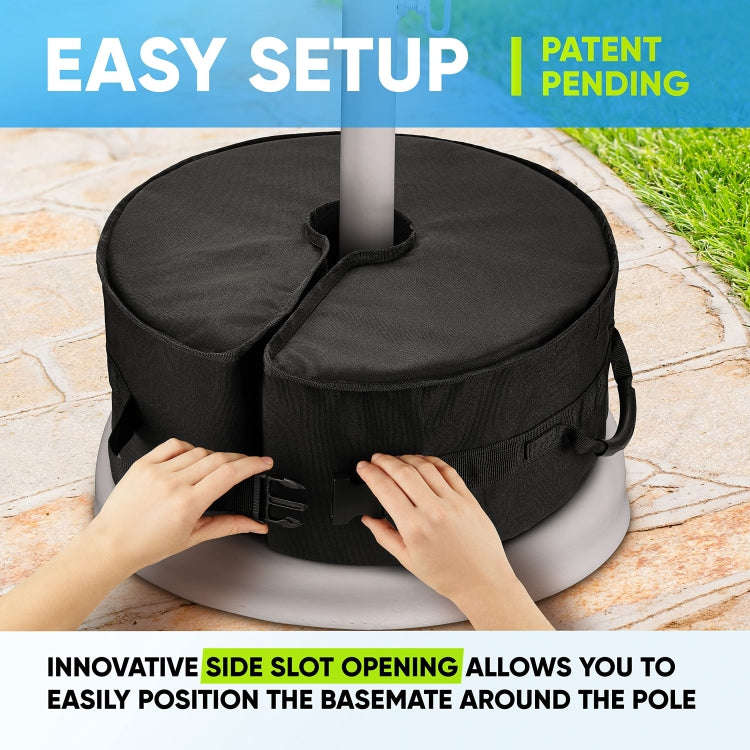 Patio Parasol Fixed Sandbag Oxford Cloth Waterproof Cover, Shape: Round(Black)