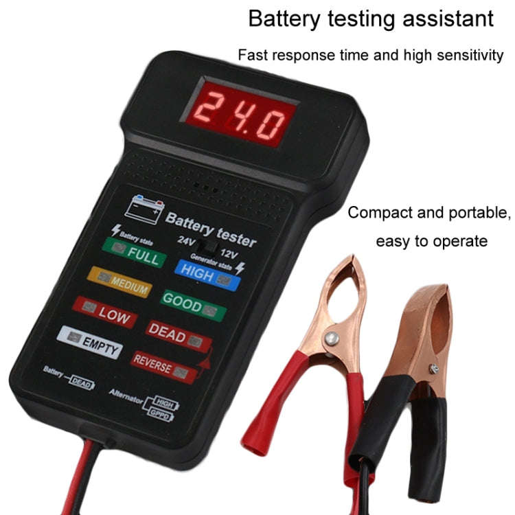 12/24V Battery Tester Car Battery Checker Electricity Capacity Tester