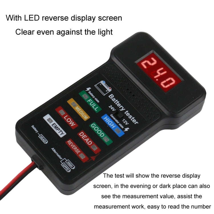 12/24V Battery Tester Car Battery Checker Electricity Capacity Tester