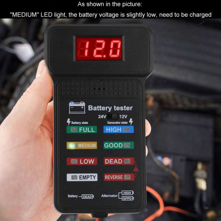 12/24V Battery Tester Car Battery Checker Electricity Capacity Tester