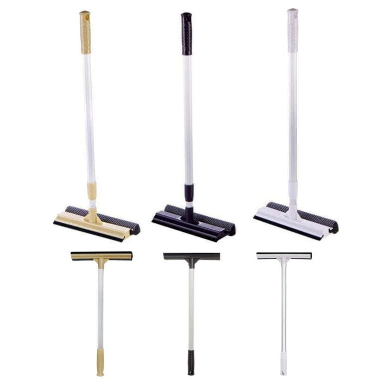2-In-1 Household Double-Sided Glass Wiper Car Washing Cleaning Tool, Spec: Telescopic Black