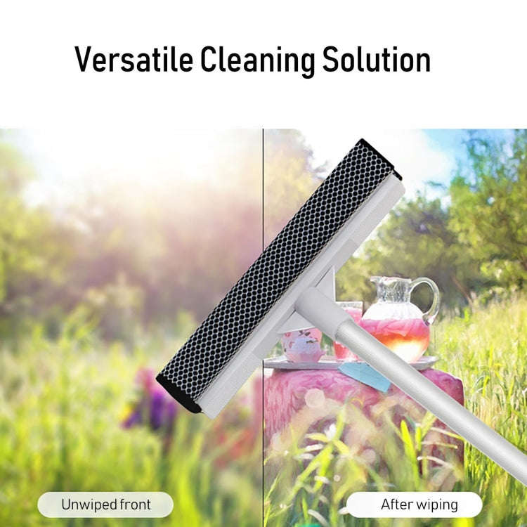 2-In-1 Household Double-Sided Glass Wiper Car Washing Cleaning Tool, Spec: Telescopic Black