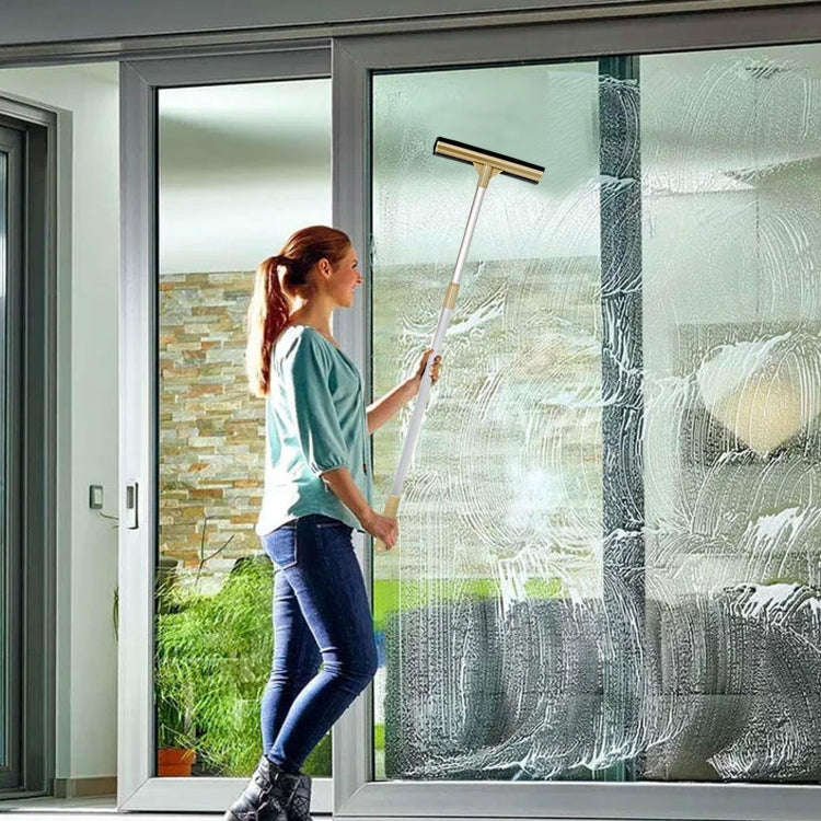 2-In-1 Household Double-Sided Glass Wiper Car Washing Cleaning Tool, Spec: Telescopic Yellow