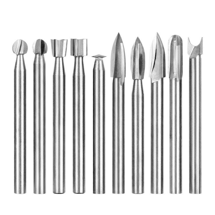 10pcs/ Set Electric Wood Carving Root Carving Tools Woodworking Engraving Polishing Tool Heads Mi...