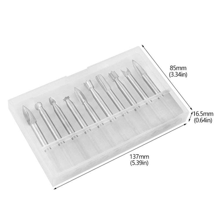 10pcs/ Set Electric Wood Carving Root Carving Tools Woodworking Engraving Polishing Tool Heads Mi...
