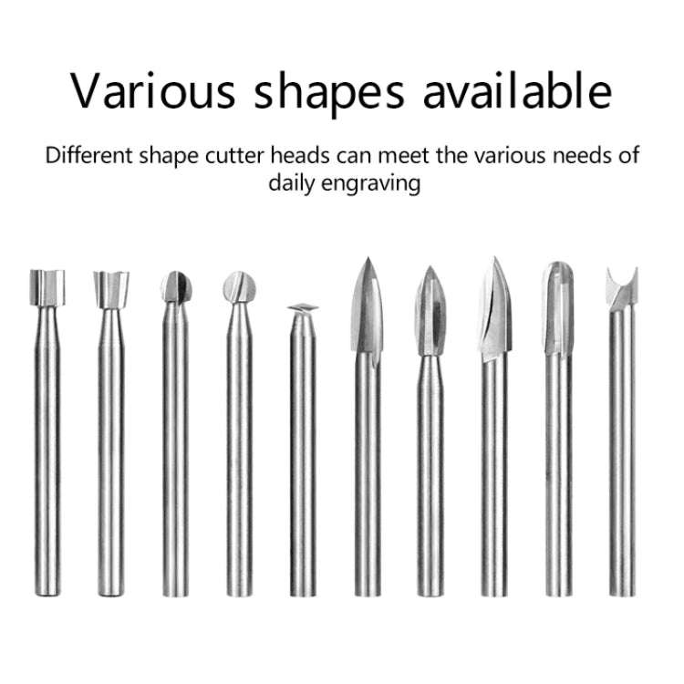 10pcs/ Set Electric Wood Carving Root Carving Tools Woodworking Engraving Polishing Tool Heads Mi...
