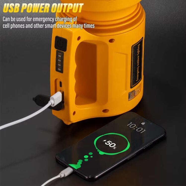 E-SMARTER 8W5205-2 Small Carrying Light With RGB Colorful Lamps Outdoor Cycling Searchlight(Yellow)