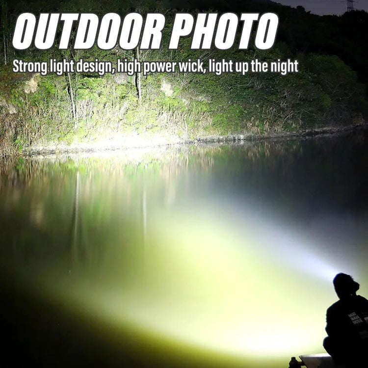 E-SMARTER 8W5205-2 Small Carrying Light With RGB Colorful Lamps Outdoor Cycling Searchlight(Yellow)