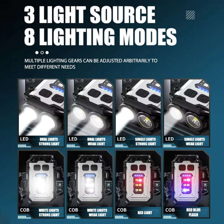 E-SMARTER YSD01 Outdoor Portable Mini Keychain Light Magnetic Anti Loss Auto Repair Light(Black)