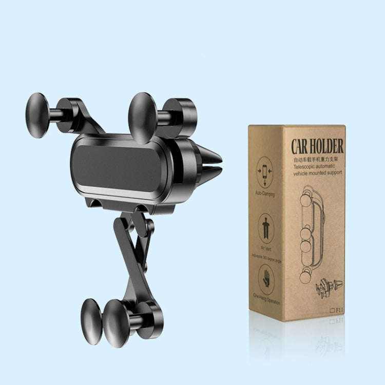 Car Gravity Mobile Phone Holder Air Outlet Smartphone Navigation Bracket(Black)