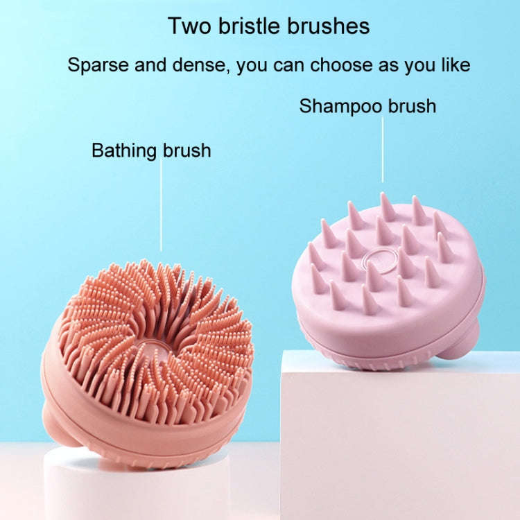 Multi-Functional Shower Scrubbing Ball Bathing Cleaning Brush Silicone Shower Brush, Color: Shamp...