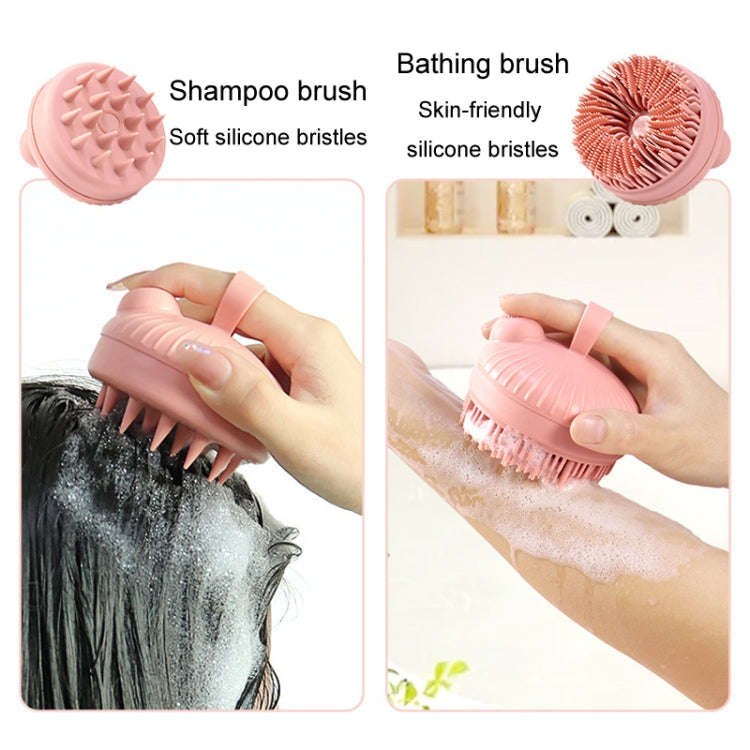Multi-Functional Shower Scrubbing Ball Bathing Cleaning Brush Silicone Shower Brush, Color: Shamp...