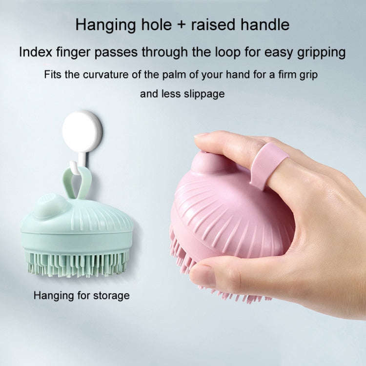 Multi-Functional Shower Scrubbing Ball Bathing Cleaning Brush Silicone Shower Brush, Color: Shamp...