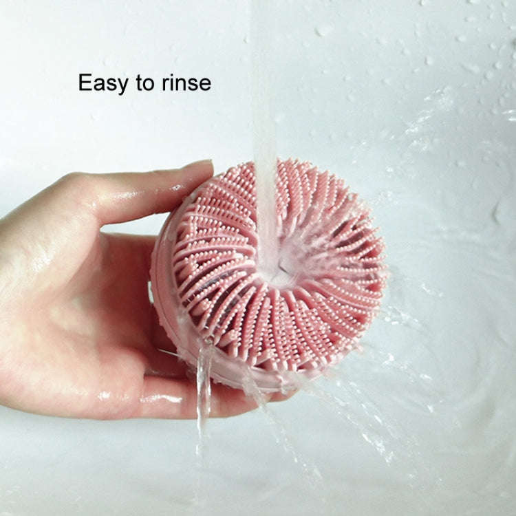 Multi-Functional Shower Scrubbing Ball Bathing Cleaning Brush Silicone Shower Brush, Color: Shamp...