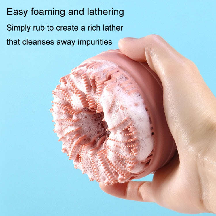 Multi-Functional Shower Scrubbing Ball Bathing Cleaning Brush Silicone Shower Brush, Color: Shamp...
