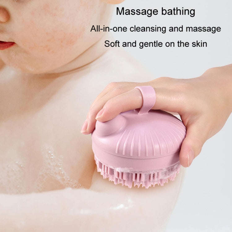 Multi-Functional Shower Scrubbing Ball Bathing Cleaning Brush Silicone Shower Brush, Color: Shamp...
