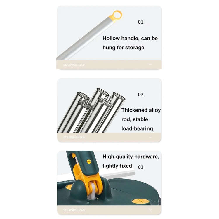 C-43 1.3m Scraper Bar Self-Twisting Water Telescopic Triangle Mop Household Cleaning Tools(White)