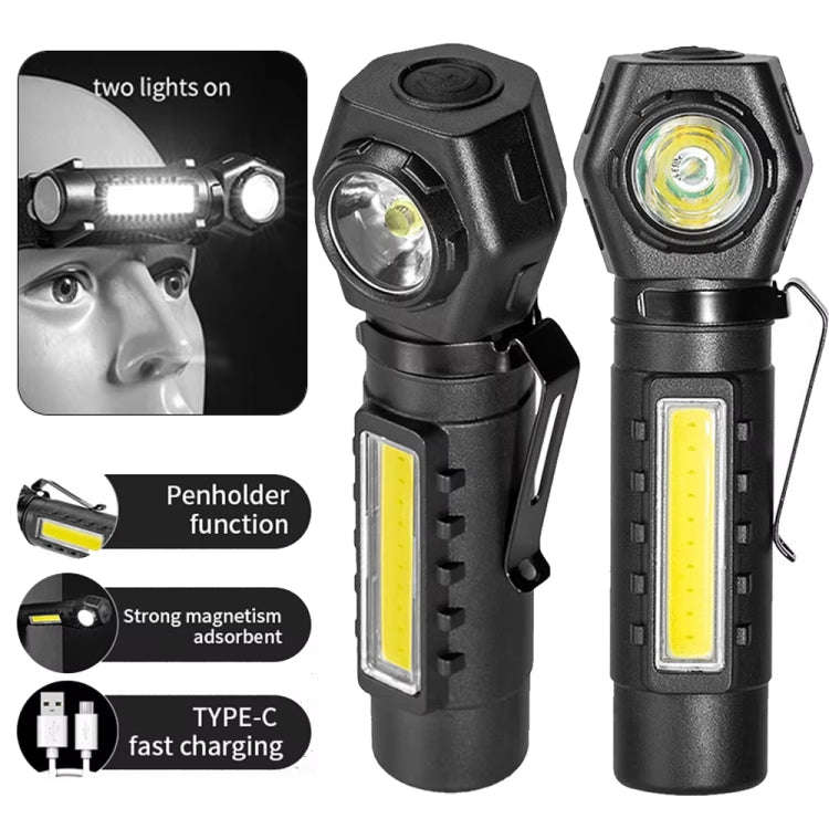 E-SMARTER KX212 Aluminium Alloy USB Rechargeable COB Flashlight Strong Light Long Shot Headlamp L...