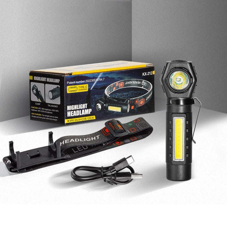 E-SMARTER KX212 Aluminium Alloy USB Rechargeable COB Flashlight Strong Light Long Shot Headlamp L...